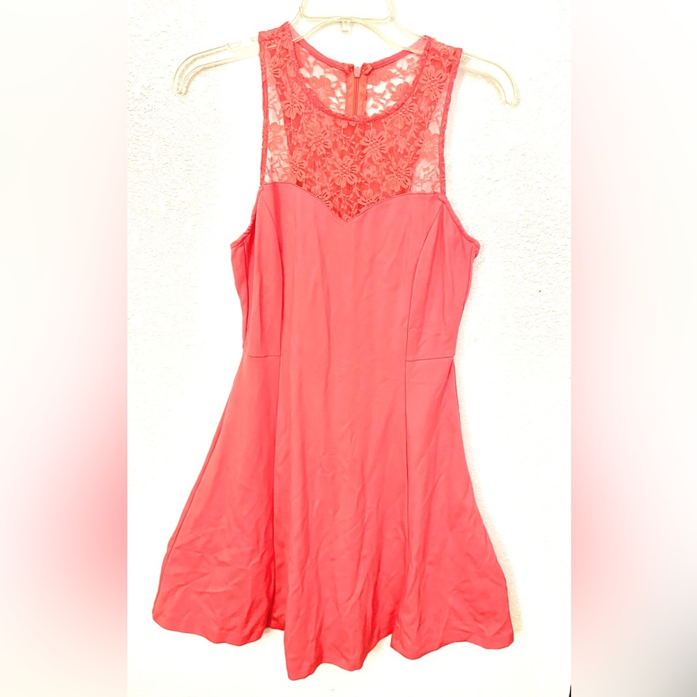 Forever 21 Coral Sleeveless Mini Stretchy Dress